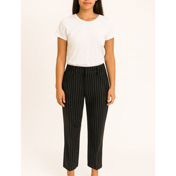 Aritzia Wilfred Pinstripe Wool Cashmere Blend Straight Leg Pants Gray 6 - Picture 11 of 11